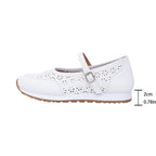Damen bequeme und atmungsaktive Ballerinas mit Riemen und perforiertem Design R&B