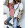 Damen Grobstrick-Knopfjacke im lässigen Oversized-Stil R&B