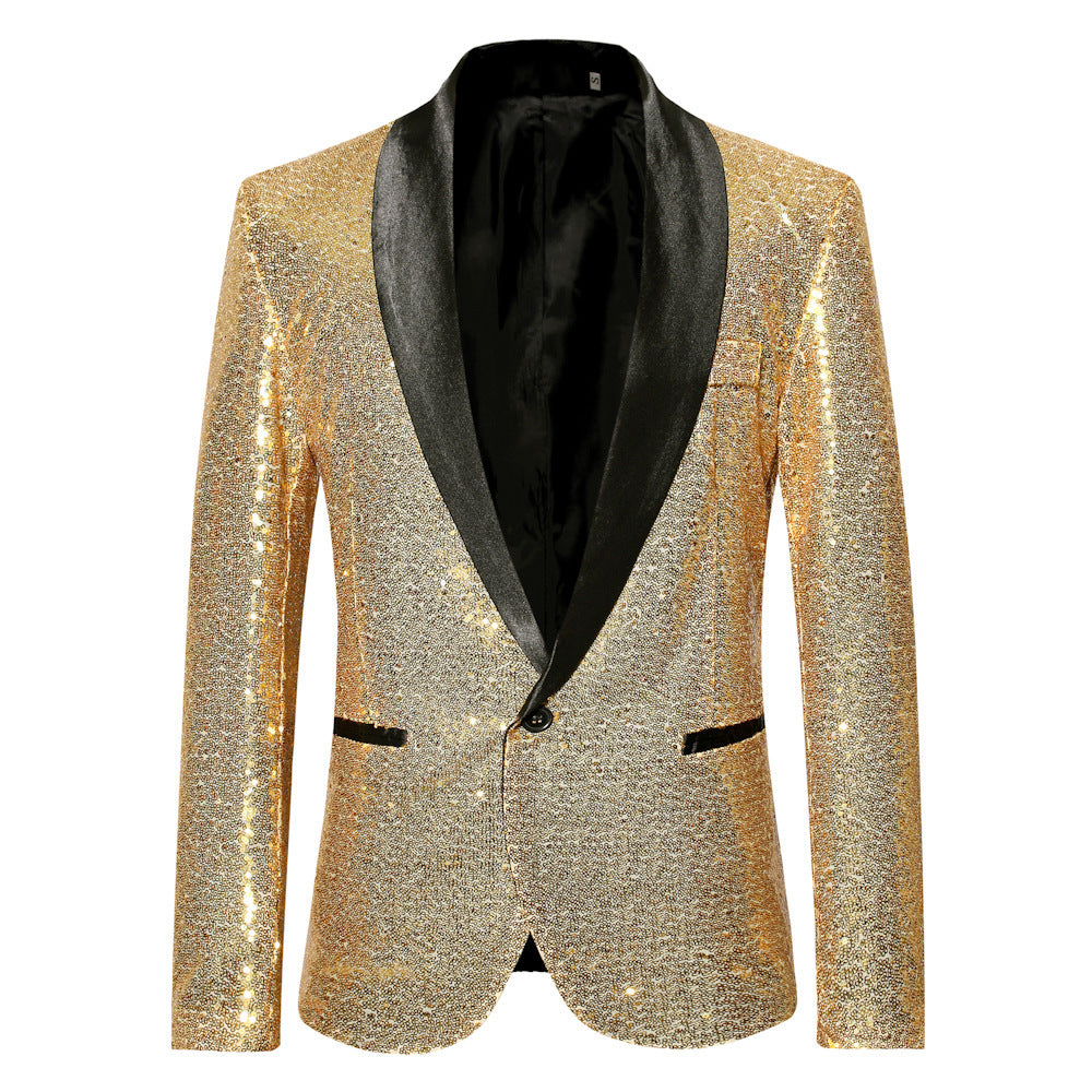 Herren eleganter Pailletten Blazer im modernen Schnitt R&B