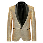 Herren eleganter Pailletten Blazer im modernen Schnitt R&B