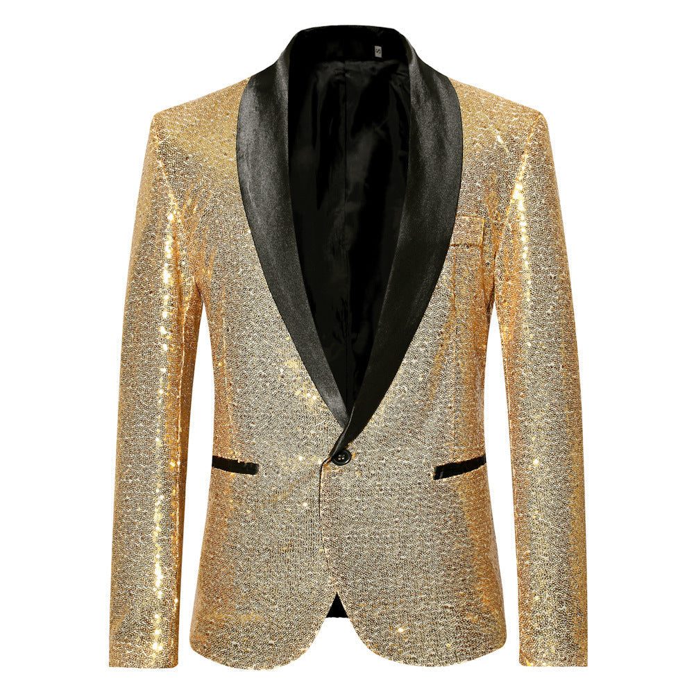 Herren eleganter Pailletten Blazer im modernen Schnitt R&B
