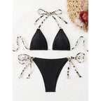 Damen Triangel-Bikini mit verstellbaren Bindändern