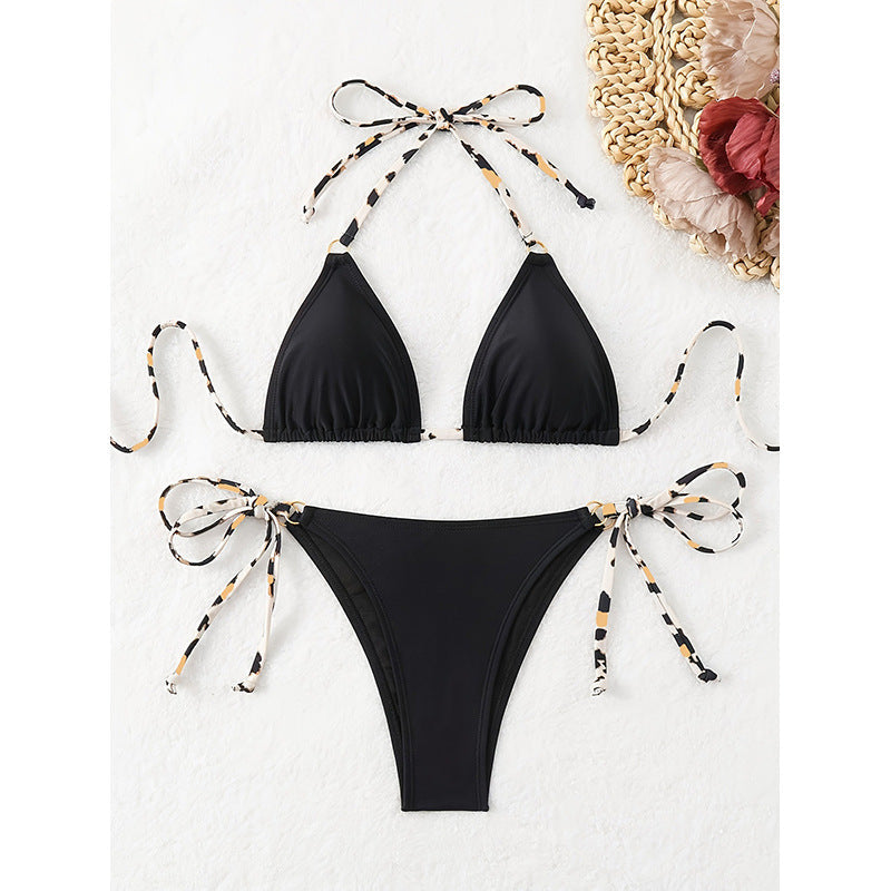 Damen Triangel-Bikini mit verstellbaren Bindändern