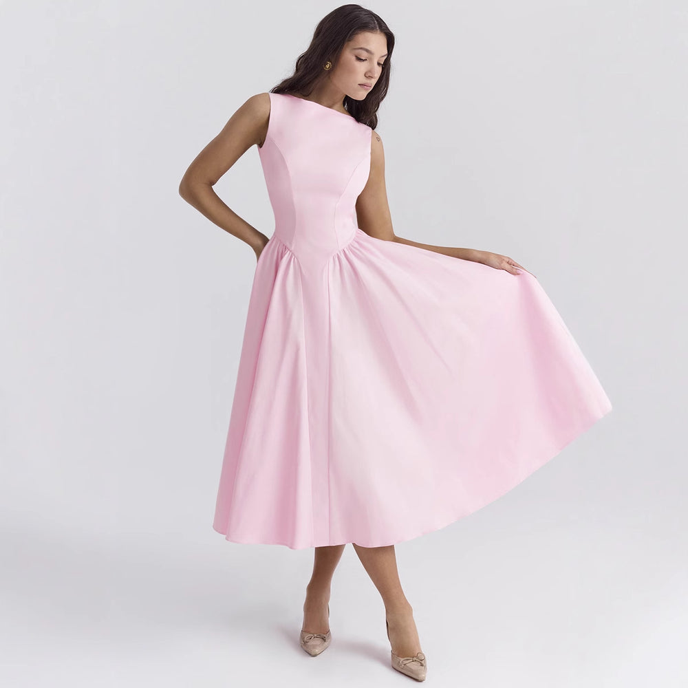 Damen Cocktailkleid mit elegantem Taillenbetonung und schwingendem Rock R&B