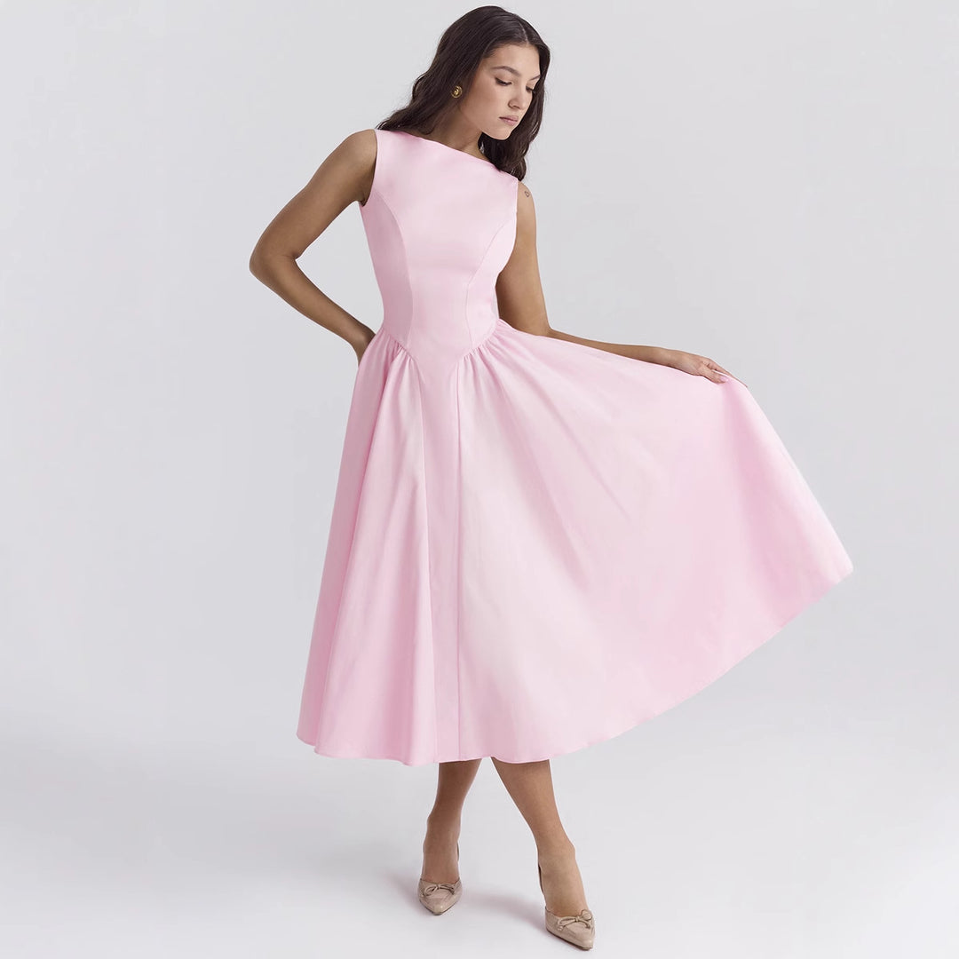 Damen Cocktailkleid mit elegantem Taillenbetonung und schwingendem Rock R&B