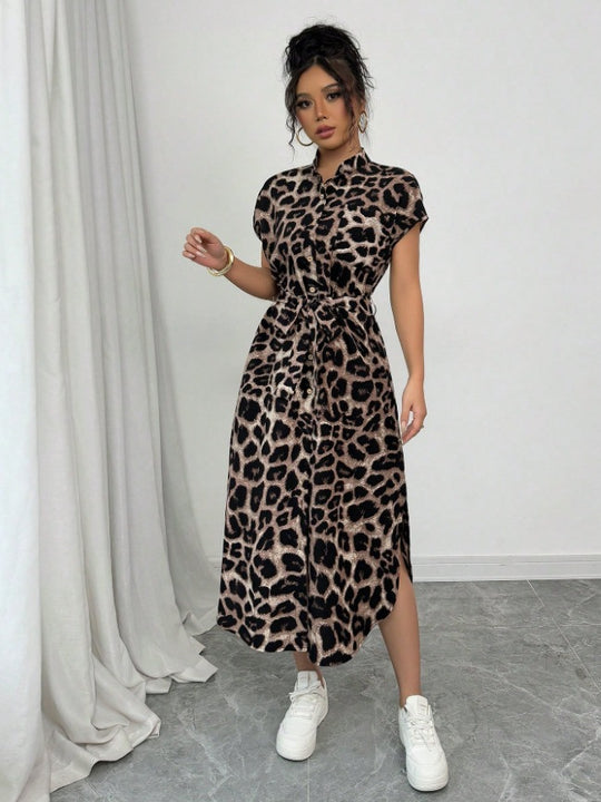 Damen Maxikleid mit Tiermuster R&B