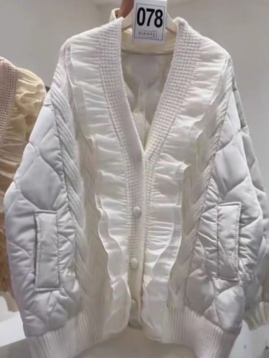 Damen Steppjacke mit Rüschendetails und Taschen R&B