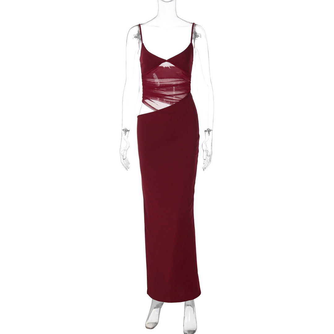 Damen Figurnahes Kleid mit transparenter Einsätze R&B