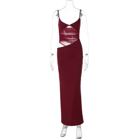Damen Figurnahes Kleid mit transparenter Einsätze R&B