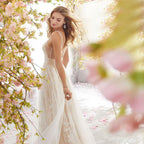 Damen Elegantes Tüll Abendkleid mit floralem Design und transparenter Oberfläche R&B