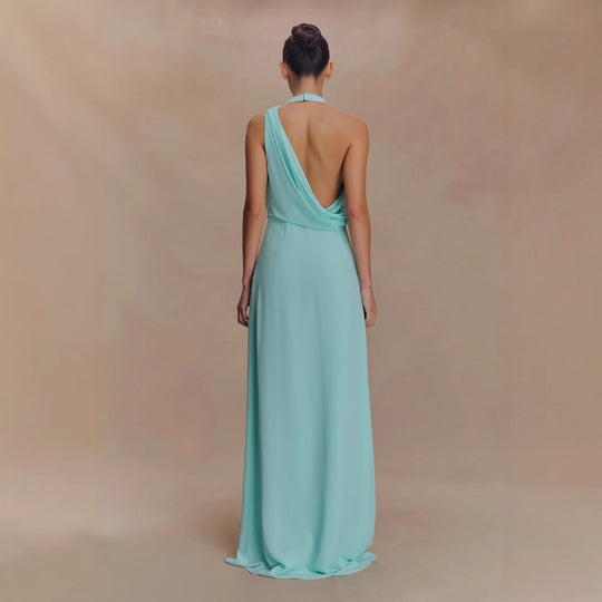 Damen Elegantes Maxi-Kleid mit drapiertem Oberteil R&B