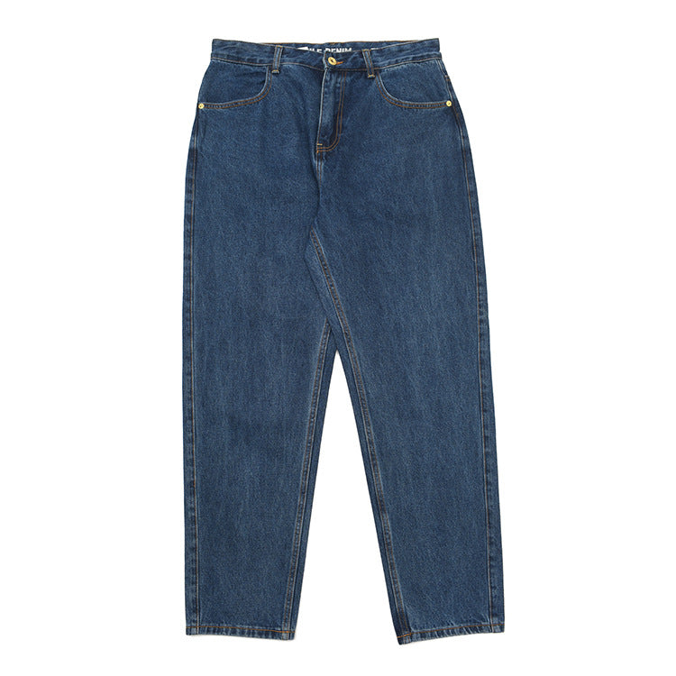 Damen High-Waisted Jeans im Vintage-Stil mit geradem Bein und praktischem Taschendesign R&B