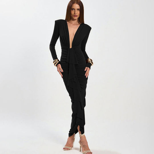 Damen Elegantes Wickelkleid mit raffinierten Drapierungsdetails R&B