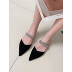 Damen elegante Slingback-Ballerinas mit glitzerndem Riemchen R&B