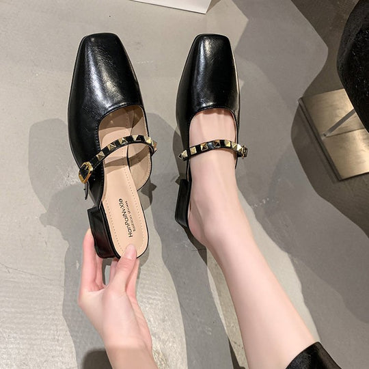 Damen elegante Slingback-Mules mit modischem Absatz R&B