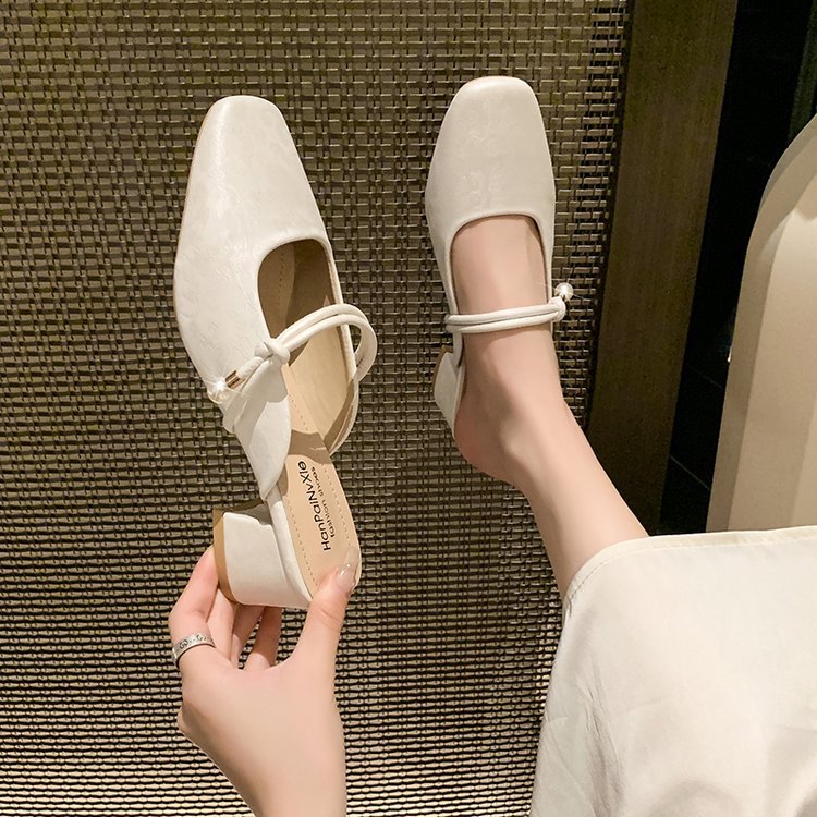 Damen modische Mules mit schicker Perlenapplikation und elegantem Blockabsatz R&B