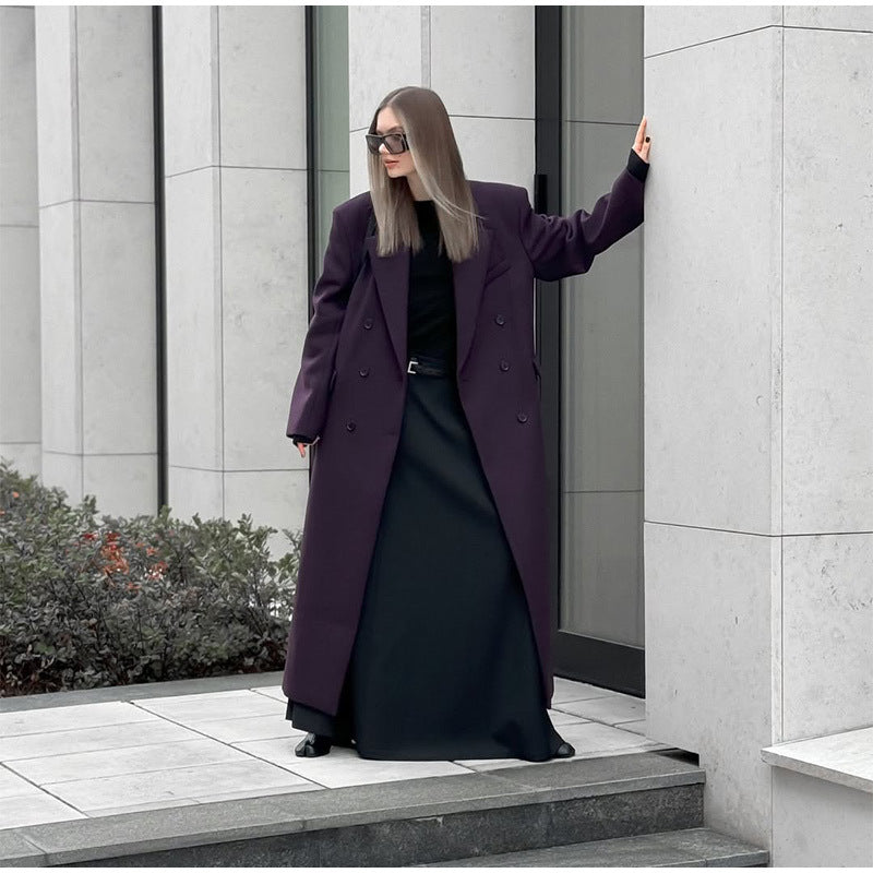 Damen Oversized Trenchcoat mit langen Ärmeln und modernem Schnitt R&B