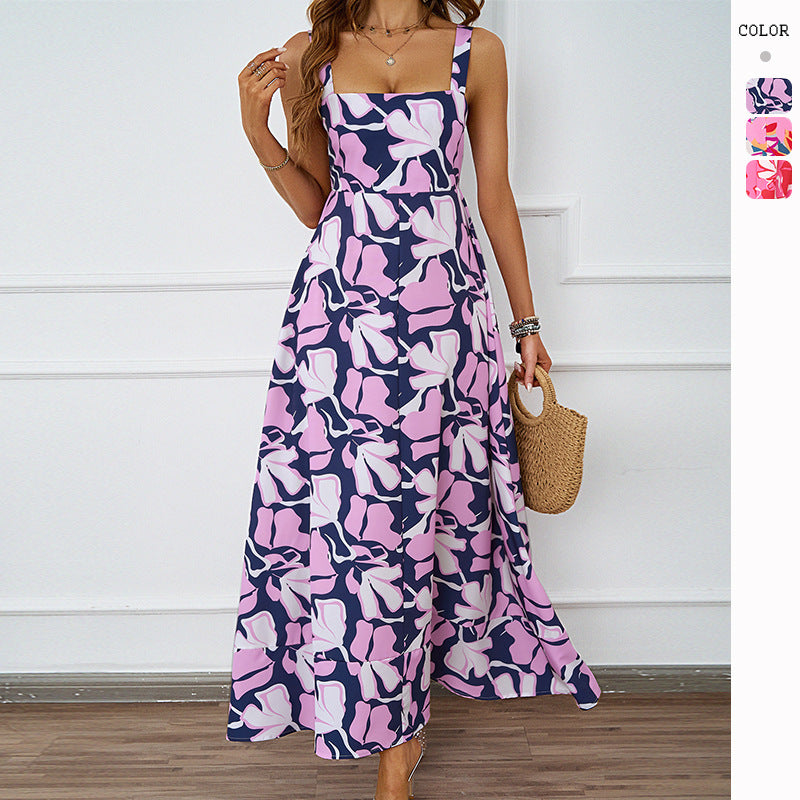 Damen Maxikleid mit modernem Blumendesign und schmeichelnder Silhouette R&B