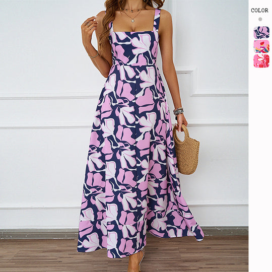 Damen Maxikleid mit modernem Blumendesign und schmeichelnder Silhouette R&B