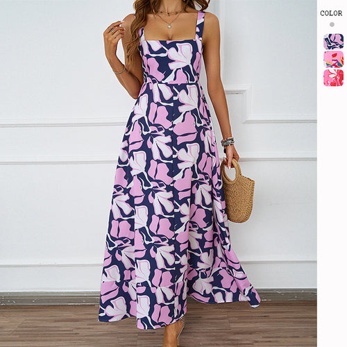 Damen Maxikleid mit modernem Blumendesign und schmeichelnder Silhouette R&B