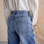 Damen Weite Jeans im Boho-Stil mit hohem Bund und komfortablem Schnitt R&B
