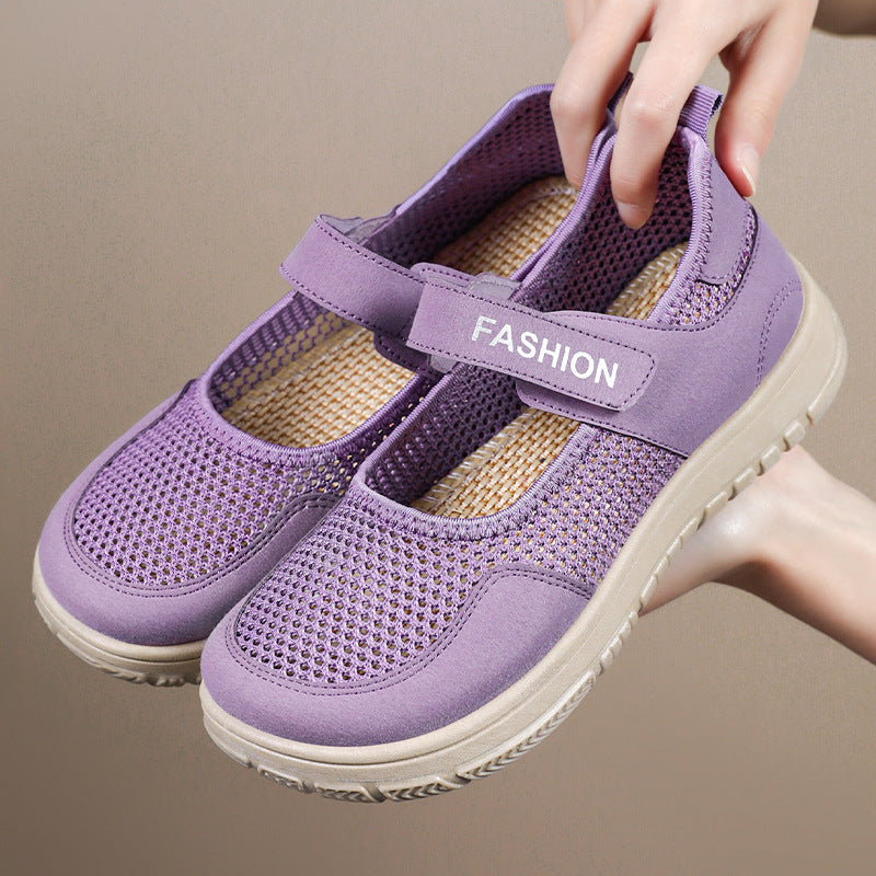 Damen luftige Leichtgewicht Sneakers mit Klettverschluss R&B