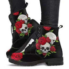Damen Schnürstiefeletten mit kreativem Totenkopf-Design und robustem Profilsohle R&B