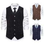 Herren elegante Cordweste mit praktischen Taschen und fein strukturiertem Design