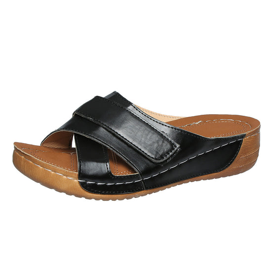 Damen Komfortable Clogs mit verstellbarem Klettverschluss R&B