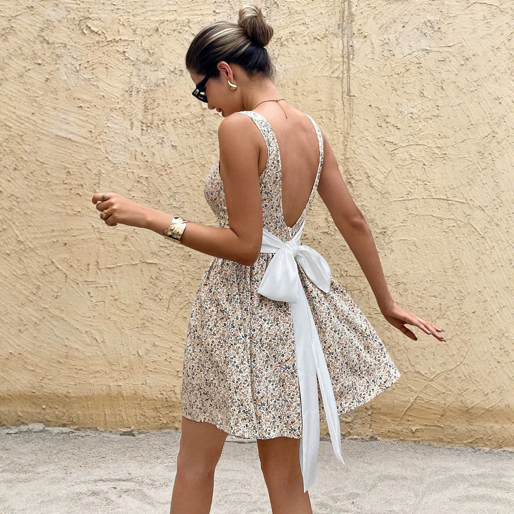 Damen Sommerliches Blümchenkleid mit lockerer Passform und Rüschen R&B