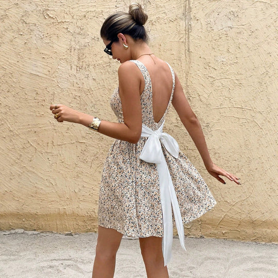 Damen Sommerliches Blümchenkleid mit lockerer Passform und Rüschen R&B