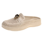 Damen Bequeme Slip-On Clogs mit dekorativem Einarbeitung R&B