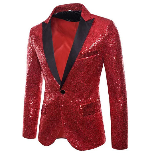 Herren schimmernder Pailletten Blazer R&B