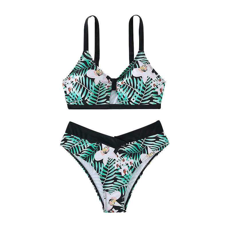 Damen Bikini mit floralem Design und verstellbaren Trägern R&B