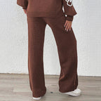 Damen lässige Strickhose mit weitem Schnitt R&B