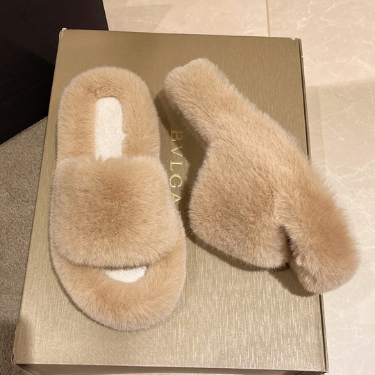 Damen Fleece-Hausschuhe mit luxuriösem Plüsch und weichem Fußbett R&B