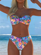 Damen Bikini-Set mit einem eleganten Bustier-Oberteil und hohem Beinausschnitt R&B