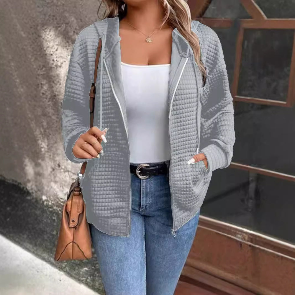 Damen Gefütterte Zip-Jacke mit Kängurutasche R&B