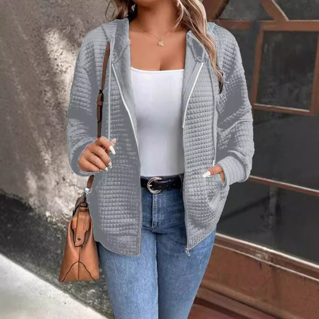 Damen Gefütterte Zip-Jacke mit Kängurutasche R&B