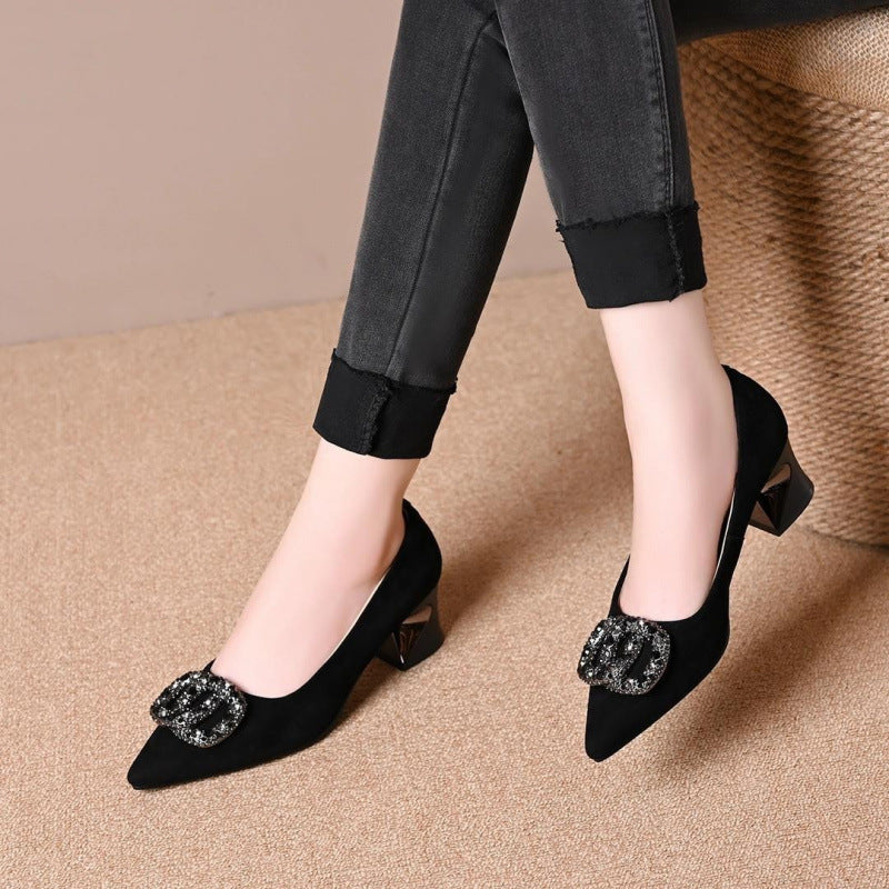 Damen Elegante Pumps mit funkelnder Schmuckapplikation R&B
