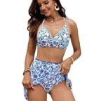 Damen Badeoutfit mit hohem Bund und trendy Wickelrock R&B