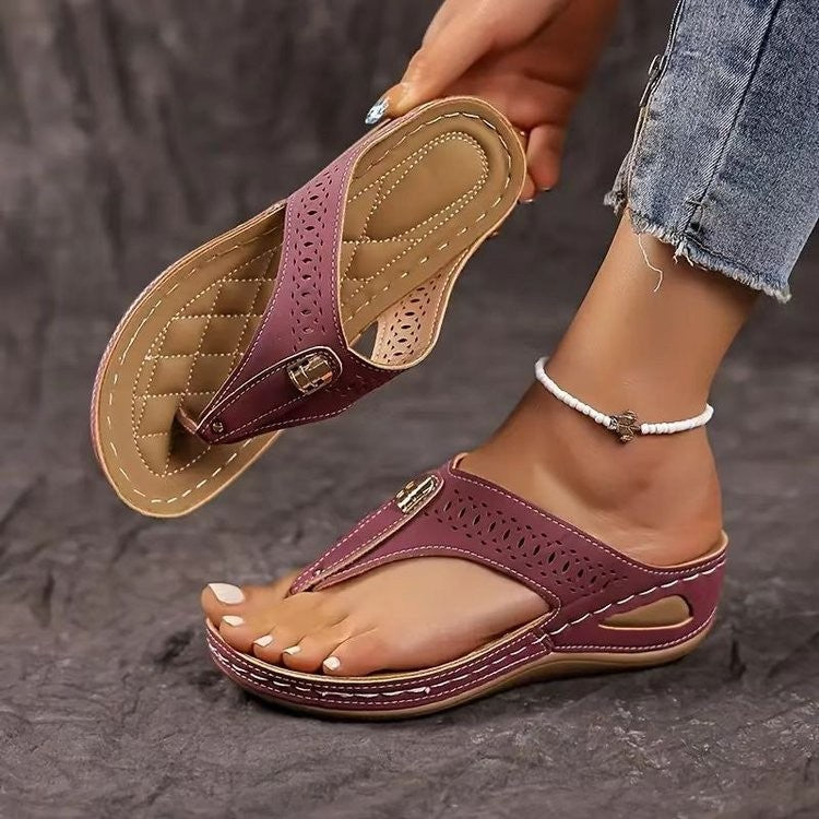 Damen Zehentrenner-Sandalen mit komfortablem Fußbett und atmungsaktiver Obermaterial R&B