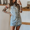 Damen Denim Kleid mit Knopfleiste und klassischem Schnitt R&B