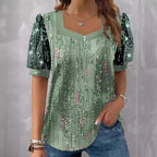 Damen Glitzernde V-Pullover Bluse