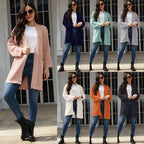 Damen lässiger Strickcardigan mit praktischen Taschen und offener Front