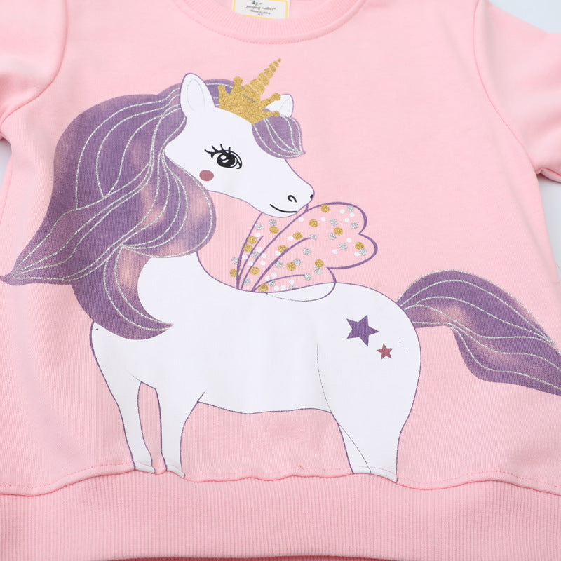 Mädchen Sweatshirt mit Einhorn-Applikation R&B