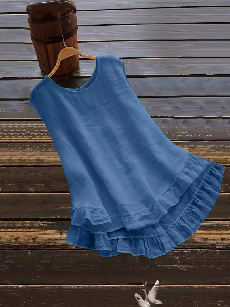 Damen Leichtes Sommerkleid aus atmungsaktivem Material mit Rüschendetails R&B