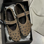 Damen Modische Ballerinas mit dekorativen Schmuckdetails