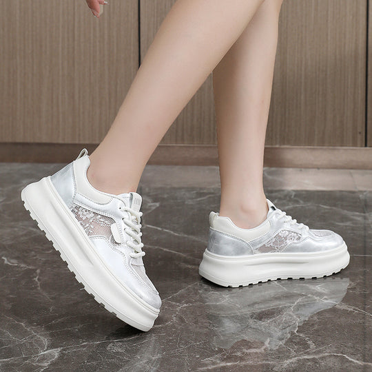 Damen Chunky Sneakers mit luftiger Mesh-Oberfläche und komfortabler Dämpfung R&B