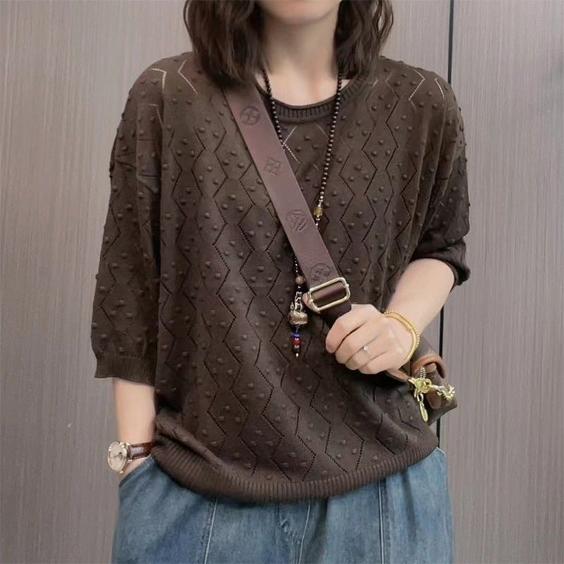 Damen Feinstrickpullover mit dekorativem Strukturdesign und lässigem Schnitt R&B